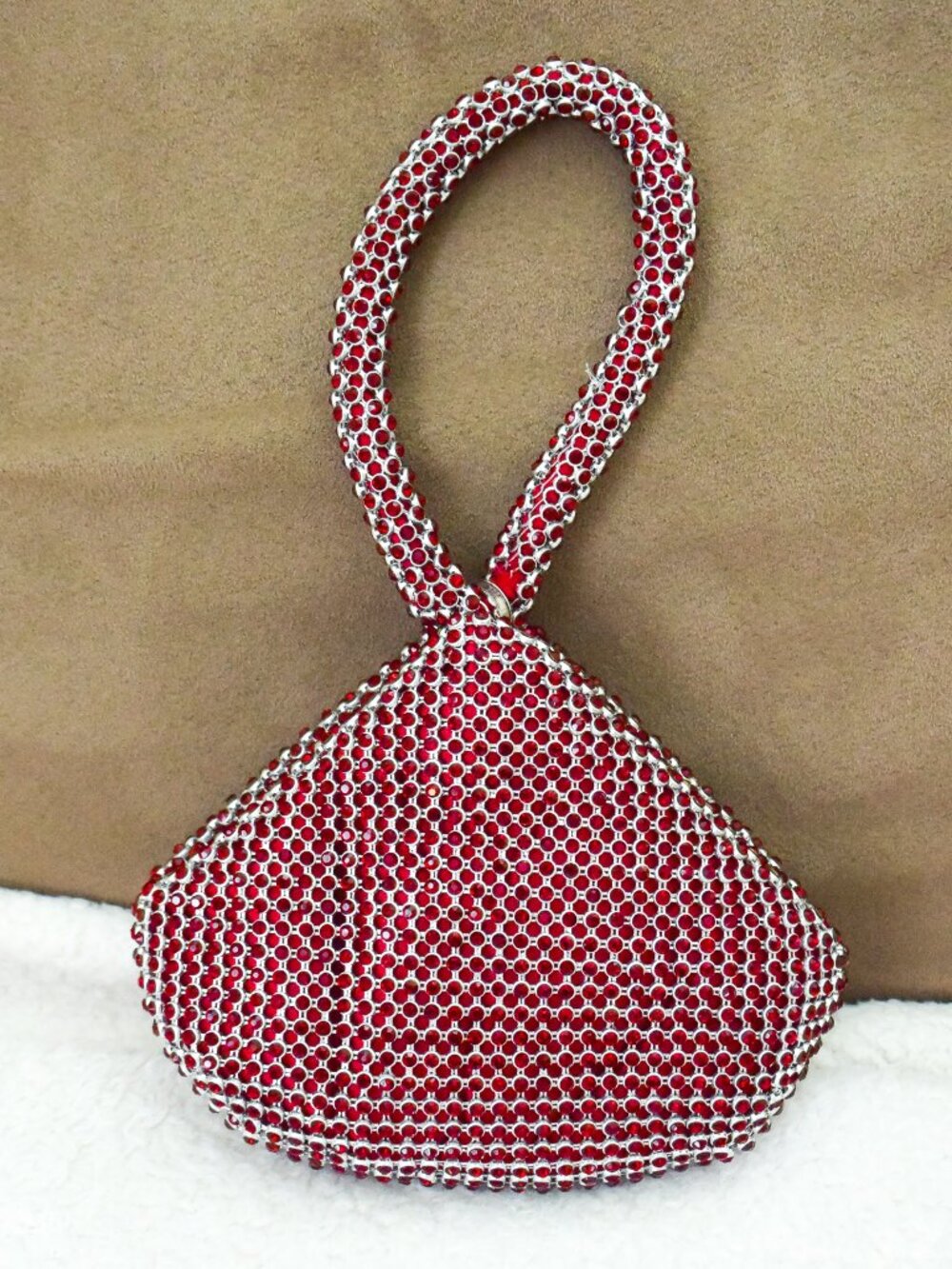 *Cache* Red Rhinestone Sparkkle Mesh Wristlet Evening Clutch - NEW!